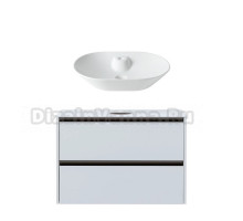 Тумба с раковиной Allen Brau Activity 100 с подсветкой, матовый белый, олива браш, столешница белая, раковина Fantasy Bowl 60x42, белая