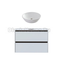 Тумба с раковиной Allen Brau Activity 100 с подсветкой, матовый белый, олива браш, столешница белая, раковина Fantasy Round 45, белая