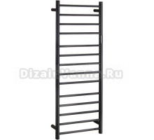 Полотенцесушитель электрический Bemeta 704151050 130x45 см, подключение справа, скрытое подключение справа, матовый черный, лесенка