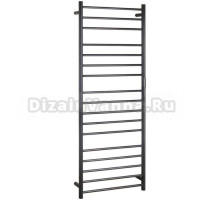 Полотенцесушитель электрический Bemeta 704151060 170x60 см, подключение справа, скрытое подключение справа, матовый черный, лесенка