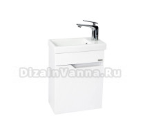 Тумба с раковиной VIANT Куба 40 L подвесная, глянцевая белая