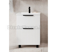 Тумба с раковиной VIANT Сицилия 50 напольная, 2 ящика, матовая белая