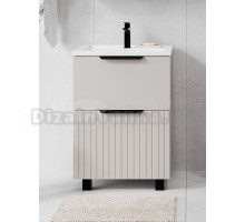 Тумба с раковиной VIANT Сицилия 50 напольная, 2 ящика, капучино