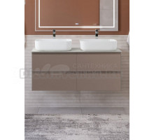 Тумба под раковину со столешницей BelBagno Kraft 120 подвесная, матовая бежевая, столешница kep-120-2-cem, для двоих