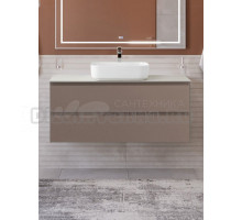 Тумба с раковиной BelBagno Kraft 120 подвесная, матовая бежевая, столешница kep-120-cem, раковина BB1304