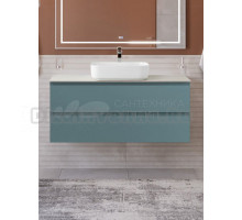 Тумба с раковиной BelBagno Kraft 120 подвесная, матовая голубая, столешница kep-120-cem, раковина BB1304