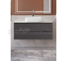 Тумба с раковиной BelBagno Kraft 120 подвесная, матовая темно-серая, столешница kep-120-cem, раковина BB1304