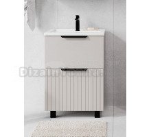 Тумба с раковиной VIANT Сицилия 60 напольная, 2 ящика, капучино