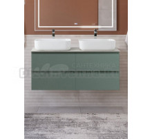 Тумба с раковиной BelBagno Kraft 120 подвесная, матовая еловая, столешница kep-120-2-cem, раковина BB1304, для двоих