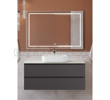 Мебель для ванной комнаты BelBagno Kraft 120 подвесная, матовая темно-серая, столешница kep-120-cem, раковина BB1304