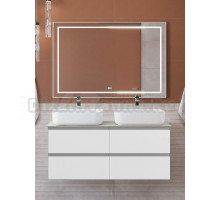 Мебель для ванной комнаты BelBagno Kraft 120 подвесная, bianco opaco, столешница kep-120-2-cem, раковина BB1304, для двоих