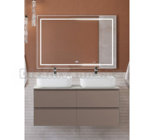 Мебель для ванной комнаты BelBagno Kraft 120 подвесная, матовая бежевая, столешница kep-120-2-cem, раковина BB1304, для двоих