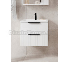 Тумба с раковиной VIANT Сицилия 50 подвесная, 2 ящика, матовая белая