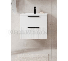 Тумба с раковиной VIANT Сицилия 60 подвесная, 2 ящика, матовая белая