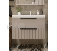 Тумба с раковиной VIANT Сицилия 60 подвесная, 2 ящика, капучино