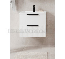 Тумба с раковиной VIANT Сицилия 80 подвесная, 2 ящика, матовая белая