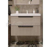 Тумба с раковиной VIANT Сицилия 80 подвесная, 2 ящика, капучино