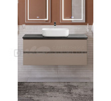 Тумба под раковину со столешницей BelBagno Kraft 120 подвесная, матовая бежевая, столешница kep-120-mno