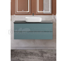 Тумба под раковину со столешницей BelBagno Kraft 120 подвесная, матовая голубая, столешница kep-120-mno