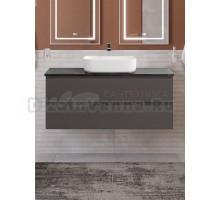 Тумба с раковиной BelBagno Kraft 120 подвесная, матовая темно-серая, столешница kep-120-mno, раковина BB1304