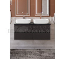 Тумба с раковиной BelBagno Kraft 120 подвесная, матовая темно-серая, столешница kep-120-2-mno, раковина BB1304, для двоих