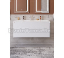 Тумба с раковиной BelBagno Kraft 120 подвесная, bianco opaco, раковина bb1200-2-etl, для двоих