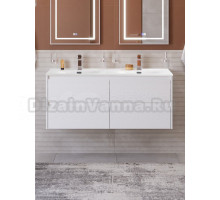 Тумба с раковиной BelBagno Kraft 120 подвесная, bianco opaco, раковина bb-8099-120-2, для двоих