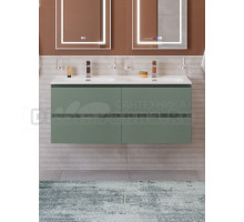 Тумба с раковиной BelBagno Kraft 120 подвесная, матовая еловая, раковина bb1200-2-etl, для двоих