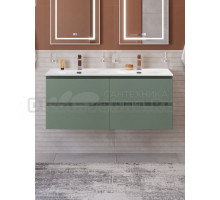 Тумба с раковиной BelBagno Kraft 120 подвесная, матовая еловая, раковина bb-8099-120-2, для двоих