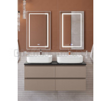 Мебель для ванной комнаты BelBagno Kraft 120 подвесная, матовая бежевая, столешница kep-120-2-mno, раковина BB1304, для двоих