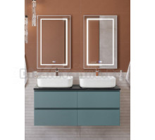 Мебель для ванной комнаты BelBagno Kraft 120 подвесная, матовая голубая, столешница kep-120-2-mno, раковина BB1304, для двоих