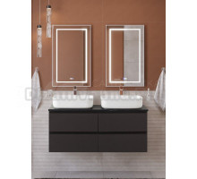 Мебель для ванной комнаты BelBagno Kraft 120 подвесная, матовая темно-серая, столешница kep-120-2-mno, раковина BB1304, для двоих