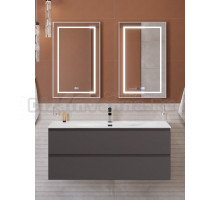 Мебель для ванной комнаты BelBagno Kraft 120 подвесная, матовая темно-серая, раковина bb-8099-120