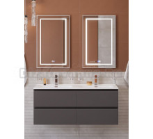 Мебель для ванной комнаты BelBagno Kraft 120 подвесная, матовая темно-серая, раковина bb1200-2-etl, для двоих