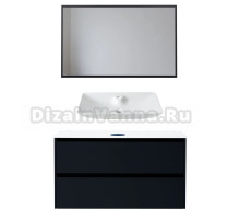 Мебель для ванной комнаты Allen Brau Activity 120 с подсветкой, матовый антрацит, черный браш, столешница белая, раковина Fantasy Y 64x40, белая