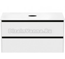 Тумба под раковину без столешницы Allen Brau Activity 120 с подсветкой, матовый белый, черный браш