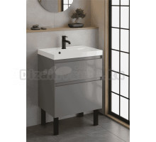 Тумба с раковиной STWORKI Родос 55 напольная, графит