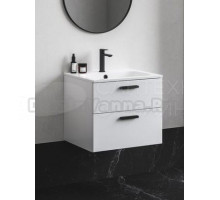 Тумба под раковину без столешницы Ravak Chrome II SD 60 глянцевая белая, ручки черные 152 мм