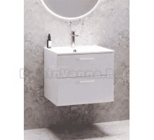 Тумба под раковину без столешницы Ravak Chrome II SD 70 глянцевая белая, ручки белые 152 мм