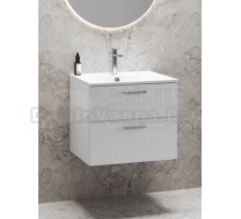 Тумба с раковиной Ravak Chrome II SD 60 глянцевая белая, ручки хром 152 мм