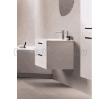 Тумба с раковиной Ravak Chrome II SD 80 глянцевая белая, ручки черные 152 мм