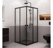 Душевой уголок AM.PM Sense W76G-403-9090-BT 90х90 см, профиль черный, стекло прозрачное