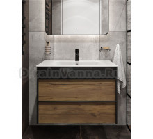 Тумба с раковиной STWORKI Гриндстед 70 дуб таксония, антрацит матовый