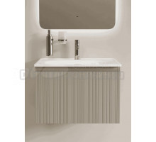 Тумба с раковиной Sancos Code 60 подвесная, серая платина