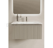 Тумба с раковиной Sancos Code 80 подвесная, серая платина