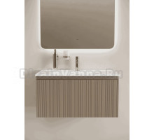 Тумба с раковиной Sancos Code 80 подвесная, серо-бежевая