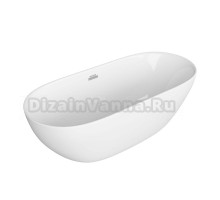 Акриловая ванна Grossman Classic GR-12500 150x75 см, отдельностоящая, белая, овальная, с донным клапаном