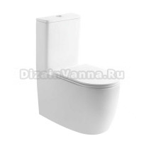 Унитаз-моноблок напольный SantiLine SL-5047 с микролифтом, безободковый