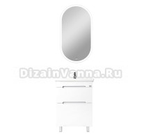 Мебель для ванной комнаты VIANT Марсель 60 напольная, 2 ящика, глянцевая белая