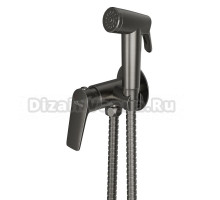 Гигиенический душ Cezares Liner LINER-DIF-GM со смесителем, С ВНУТРЕННЕЙ ЧАСТЬЮ, оружейная сталь